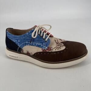 Cole Haan shoes mens 9 multicolor printed wingtip oxfords dress office workwear